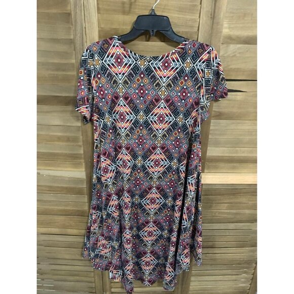 LuLaRoe Dress Aztec Tribal Geometric Y2K Casual Summer Retro Women's Size Medium - Picture 3 of 6
